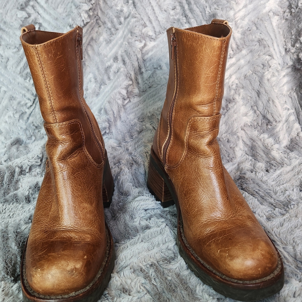 Brown Leather Ankle Boots